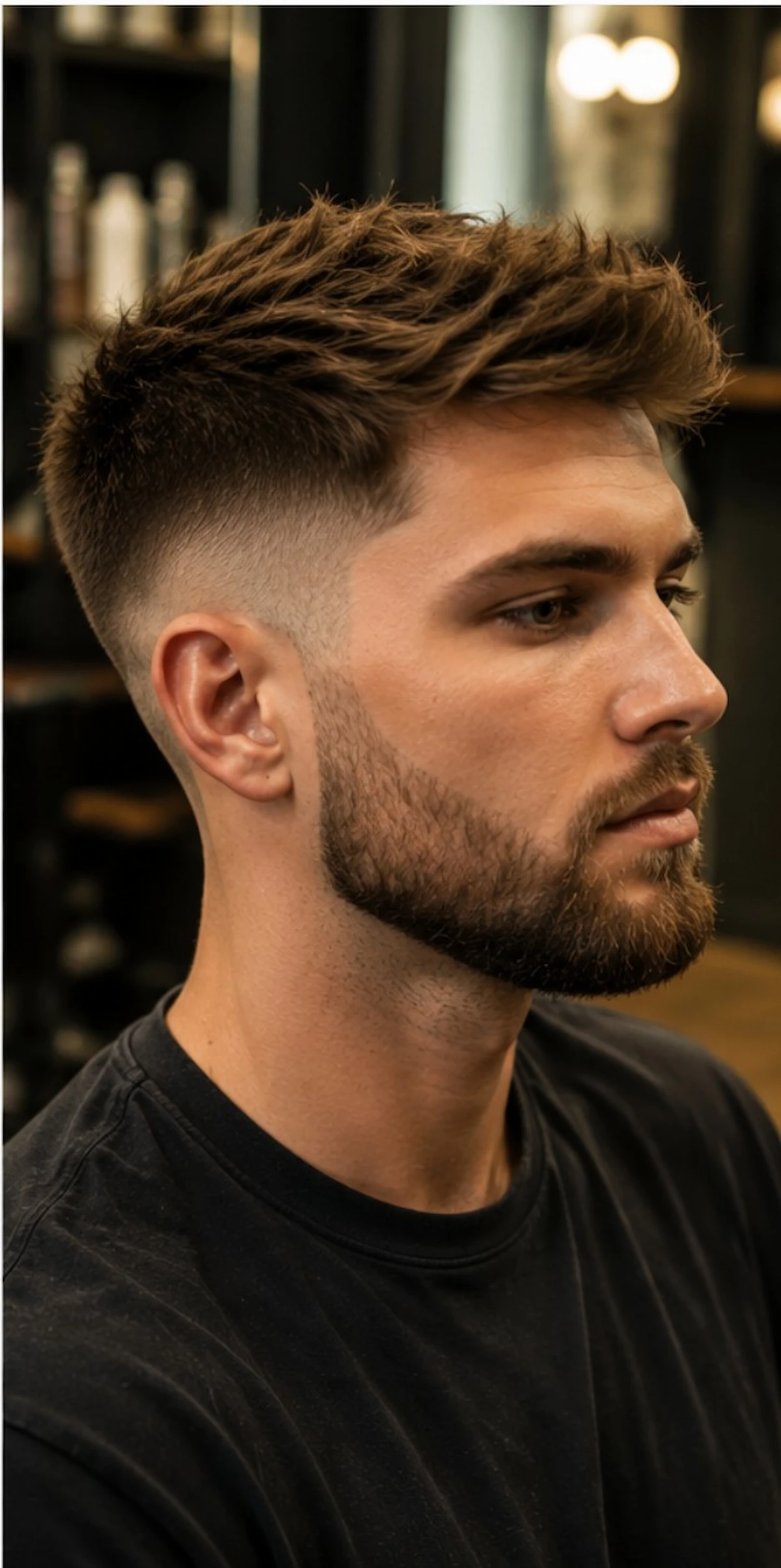 Corte masculino curto com textura, trabalho de Vytor no Romana Hair Studio